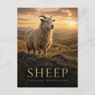 Schaap Hoogland Graslanden Wilde Dieren DIER Briefkaart