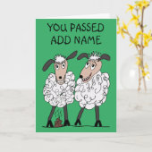 Schaap je bent geslaagd kaart (Gele Bloem)