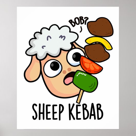 Schaap Kebab Funny Shish Kebab Pun Poster (Voorkant)