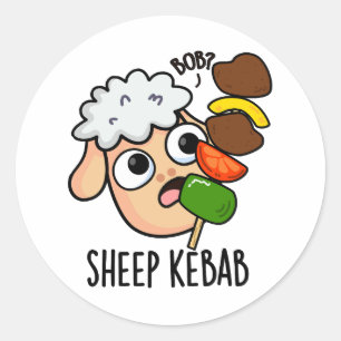 Schaap Kebab Grappige Shish Kebab Spelling Ronde Sticker