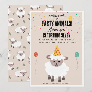 Schaap Lam Cute Boerderij Feest Dieren Verjaardag Kaart