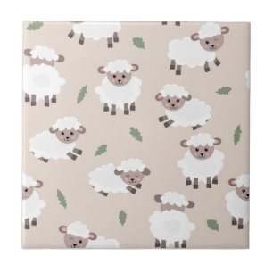 Schaap & Lam Cute Geslacht Neutrale Baby Nursery Tegeltje