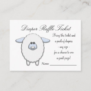 Schaap Luier Tombola Tickets Informatiekaartje