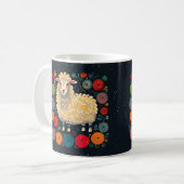 Schaap met kleurrijke wolgaren mok (Voorkant links)