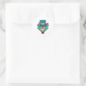 Schaap met schaafkop Rook Ronde Sticker (Tas)