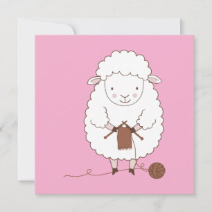 Schaap Mignon dat Bruine Wol Breidt