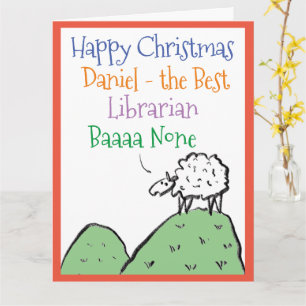 Schaap Ontwerp Prettig Kerstfeest aan een Biblioth Kaart