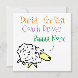 Schaap ontwerp voor een buschauffeur feestdagenkaart