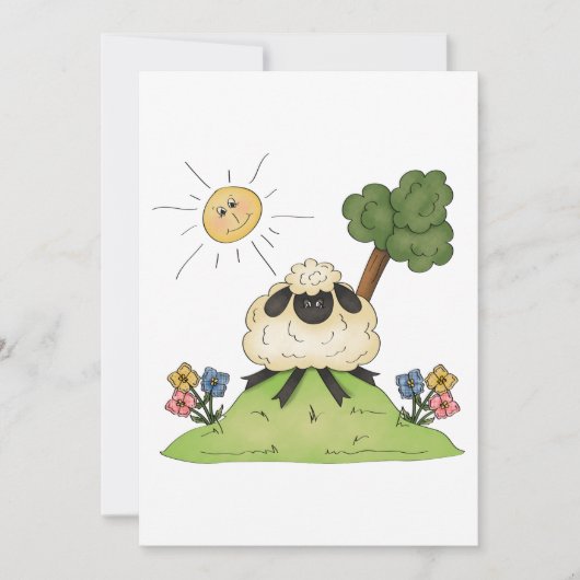 Schaap op een heuvel uitnodigingen (Voorkant)