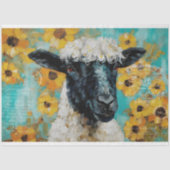  Schaap Rustiek Bloemen Decoupage Tissuepapier (Voorkant)