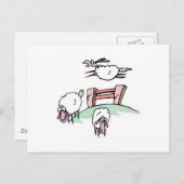 schaap springen hek briefkaart (Voorkant / Achterkant)