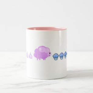 schaap tweekleurige koffiemok