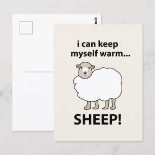 Schaap waarmee ik mezelf warm kan houden Schaap Briefkaart