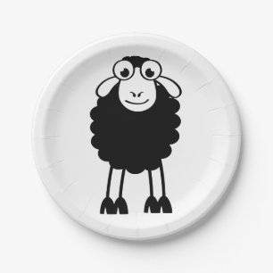 Schaap, witte of zwarte schapen. Dromen of slapen Papieren Bordje