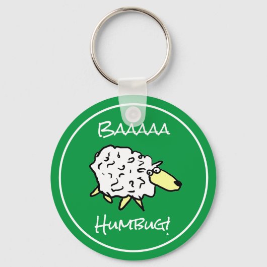 Schaap zegt Baaaa Humbug - Kerstmis Sleutelhanger (Voorkant)