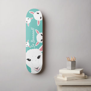 Schaap Zo Slecht Turquoise Dier Puns Illustratie Skateboard