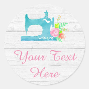 Schaapachtige Cottage Chic Naaimachine Rustiek Hou Ronde Sticker