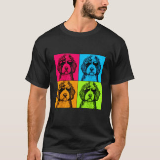 Schaapachtige Hond Pop Art Design Illustratie Kleu T-shirt