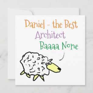 Schaapontwerp voor een architect feestdagenkaart