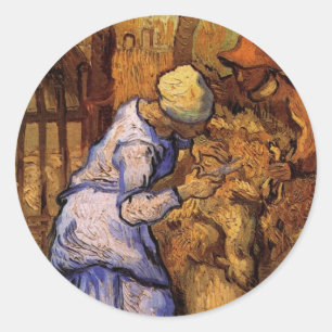 Schaapscheerders (naar Millet) door Vincent van Go Ronde Sticker