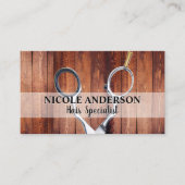 schaar | Achtergrond hout Visitekaartje (Voorkant)