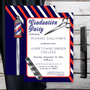 schaar Comb Barber School Graduparty Kaart