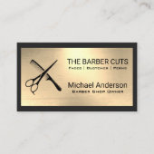 Schaar Comb Logo | Gold Metallic achtergrond Visitekaartje (Voorkant)