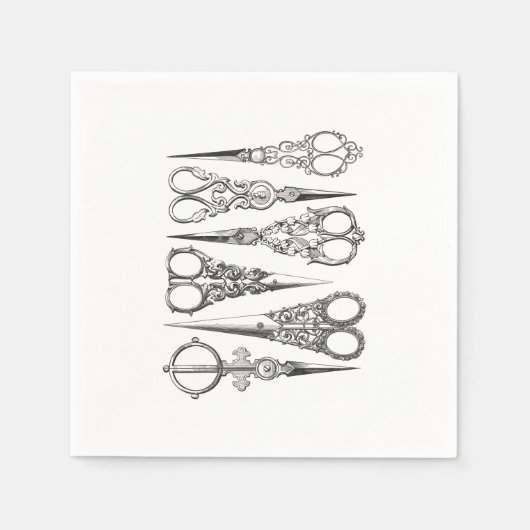  schaar Elegant Black White Decorative Servet (Voorkant)