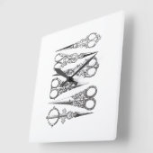  schaar Elegant Black White Decorative Vierkante Klok (Hoek)
