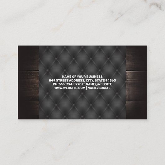 Schaar en Kam | Hout en Knoop Fabric Visitekaartje (Achterkant)