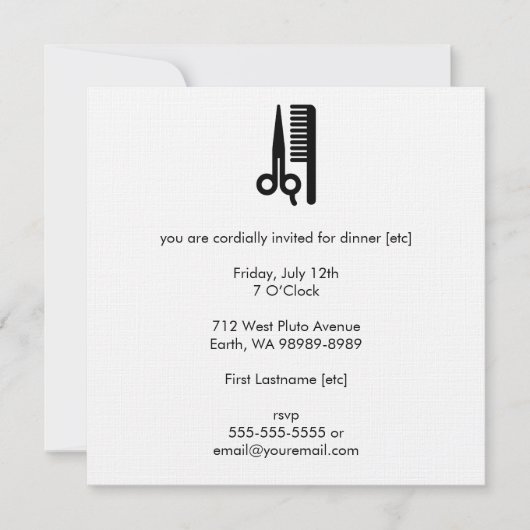 Schaar en kam kaart (Voorkant)