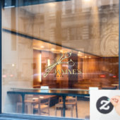 Schaar en Kam Kapsalon Goud ID814 Raamsticker (Cafe Raam)