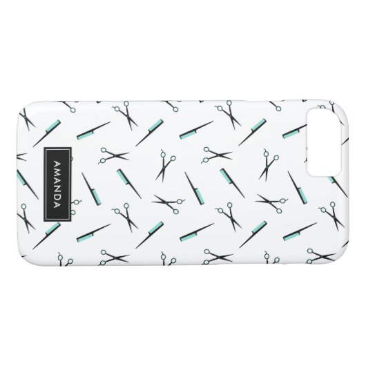 Schaar- en komstpatroon - Naam toevoegen Case-Mate iPhone Case (Achterkant (Horizontaal))