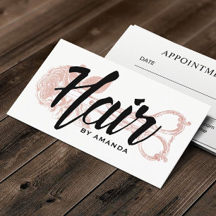 schaar- en Roos-toewijzing voor haarstylist Afsprakenkaartje