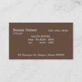 Schaar Hair Salon Visitekaartje (Achterkant)