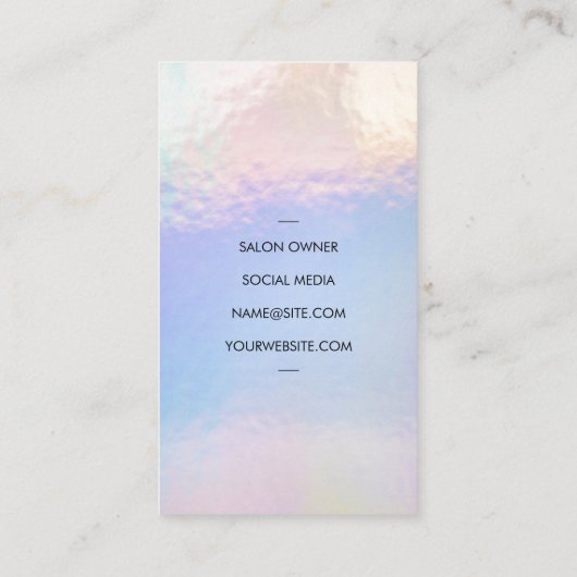 Schaar | Iridiserende glans | Kapper Visitekaartje (Achterkant)