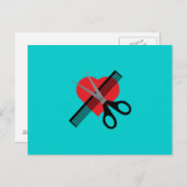 schaar & kam & hart briefkaart (Voorkant / Achterkant)