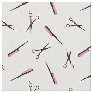 Schaar & kombs - Hot-roze zwart-wit Stof