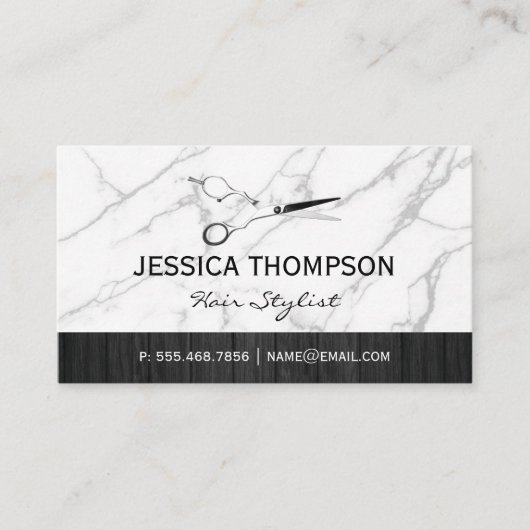 schaar | Marmer Wood Visitekaartje (Voorkant)