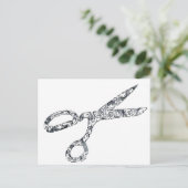 schaar met haarsnit briefkaart (Staand voorkant)