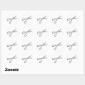 schaar met halsdoorsnede ronde sticker (Vel)
