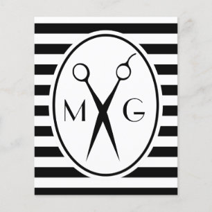 Schaar Monogram Initiaal Kapsalon Kapper Herensalo Flyer
