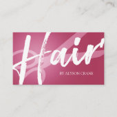 Schaar & Penseelscript | Donkerroze | Haarstylist Visitekaartje (Voorkant)