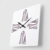   schaar rond de muur vierkante klok (Hoek)