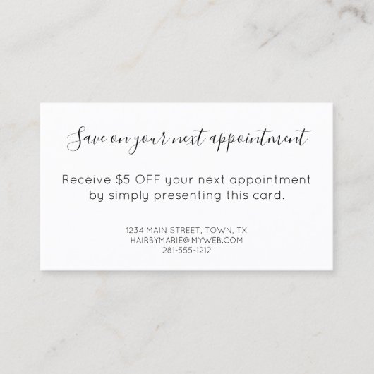 schaar Salon Kortingskaartje (Voorkant)