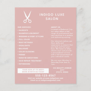 Schaar Salon Moderne Stof Roze Marketing Flyer