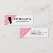 Schaar voor haar en strepen mini visitekaartje (Voorkant / Achterkant)