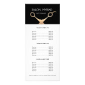 Schaar zwarte lijst met prijzen reclamekaart (Voorkant)