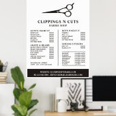Schaarlogo, Prijslijst Herenkappers Poster (Thuiskantoor)