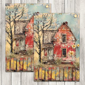 SCHAARSE RODE BOERDERIJ MIXED MEDIA DECOUPAGE TISSUEPAPIER